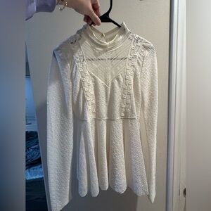 Free People Lace Peplum Top